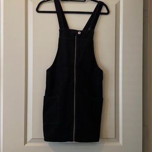 Black Corduroy Overall Dress